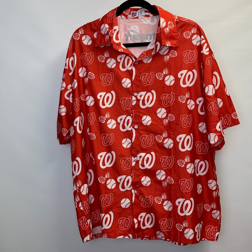 Washington Nationals Hawaiian Red Shirt Size L